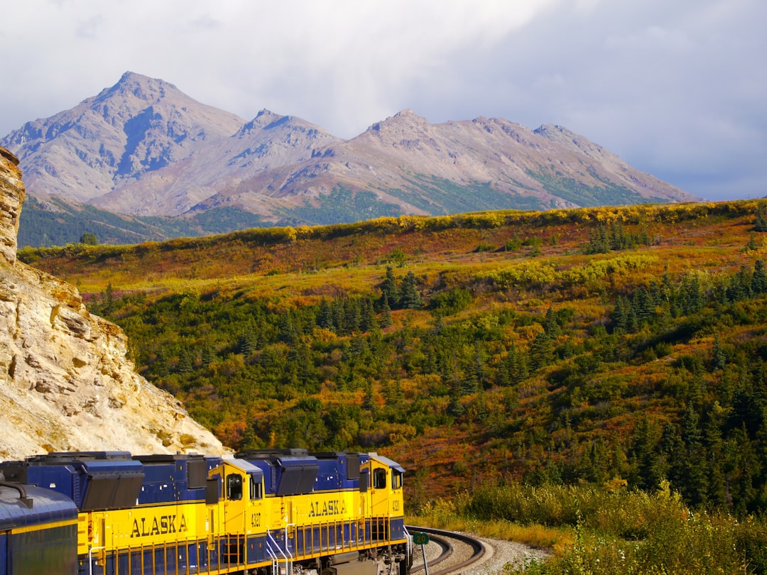 Alaska railroad in mountainous landscape
